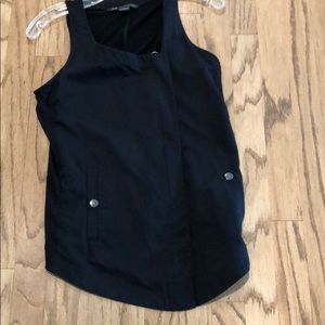 Sleeveless cotton front knit back